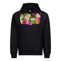 Black Stuck On You Cup Urban Hoodie - CowhideDigitalArt