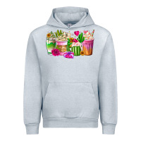 Heather Grey Stuck On You Cup Urban Hoodie - CowhideDigitalArt