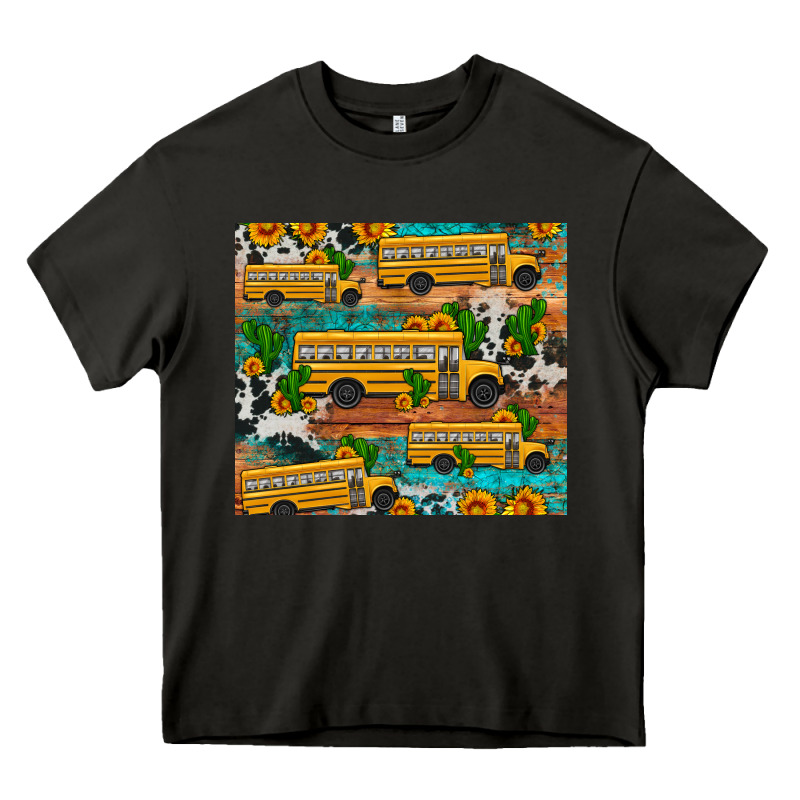School Bus Cactus Sunflower Heavy Core Tee by Artiststas | Teevron