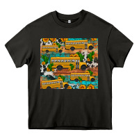 Asphalt school bus cactus sunflower Heavy Core Tee - Artiststas
