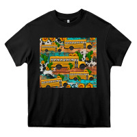 Black school bus cactus sunflower Heavy Core Tee - Artiststas
