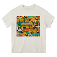 Cream school bus cactus sunflower Heavy Core Tee - Artiststas