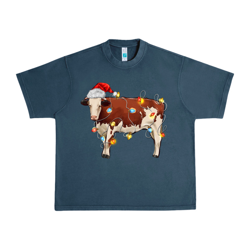 Christmas Cow Urban Heavy Tee by MaliasSmallBusiness | Teevron