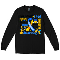Black down syndrome awareness typography Long Sleeve Tee - Artiststas