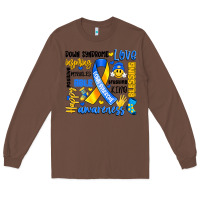 Chestnut down syndrome awareness typography Long Sleeve Tee - Artiststas