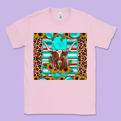 Texas Longhorn Sunflower Gemstone Classic Tee Designed By Jahusdesignshop