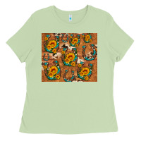 Matcha sunflower turquoise leopard cowhide horseshoe Ladies Tee - Artiststas