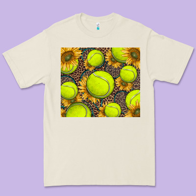 Tennis Ball With Sunflower And Racket Premium Tee Designed By Barkaloodesign