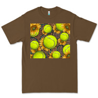 Cacao tennis ball with sunflower and racket Premium Tee - BarkalooDesign