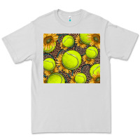 Dove Grey tennis ball with sunflower and racket Premium Tee - BarkalooDesign