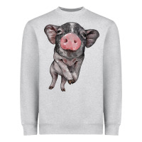 Heather Grey baby pig Heavyweight Sweatshirt - BarkalooDesign