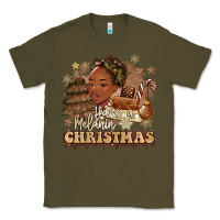 Army Green have a melanin christmas  black woman Classic Tee - MaliasSmallBusiness