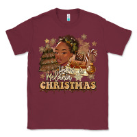 Burgundy have a melanin christmas  black woman Classic Tee - MaliasSmallBusiness