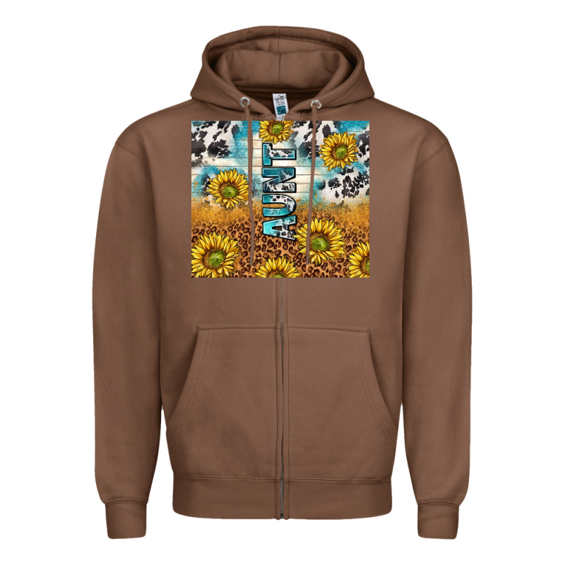 Aunt Sunflower Leopard Glitter Zipper Hoodie by TumblerDesignByShophia | Teevron