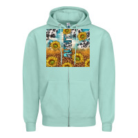 Seafoam aunt sunflower leopard glitter Zipper Hoodie - TumblerDesignByShophia