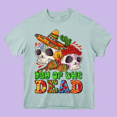 Mexican Day Of The Dead Heavy Core Tee Designed By Adodesignshop