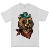 Dove Grey bear cowboy Premium Tee - NancyCooperArtShop