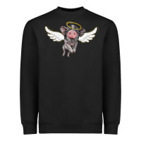 Black angel baby pig Heavyweight Sweatshirt - BarkalooDesign