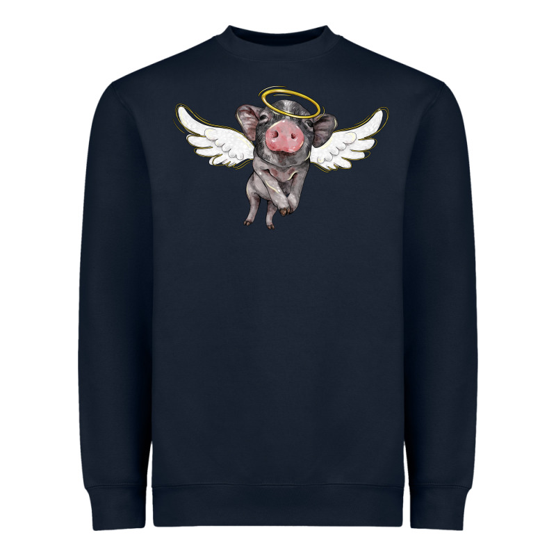Angel Baby Pig Heavyweight Sweatshirt by BarkalooDesign | Teevron