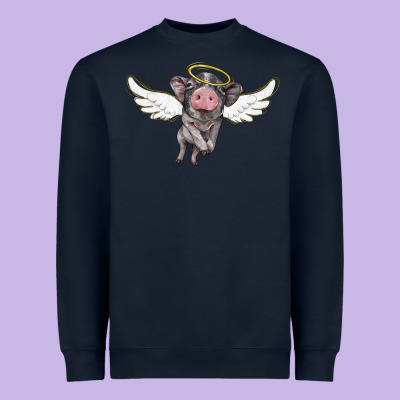 Angel Baby Pig Heavyweight Sweatshirt Designed By Barkaloodesign