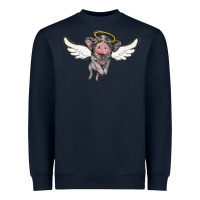 Navy angel baby pig Heavyweight Sweatshirt - BarkalooDesign