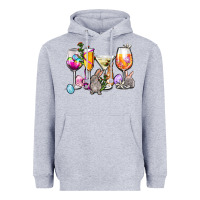 Heather Grey Easter wine glasses Heavyweight Hoodie - OliviaCreatesArt