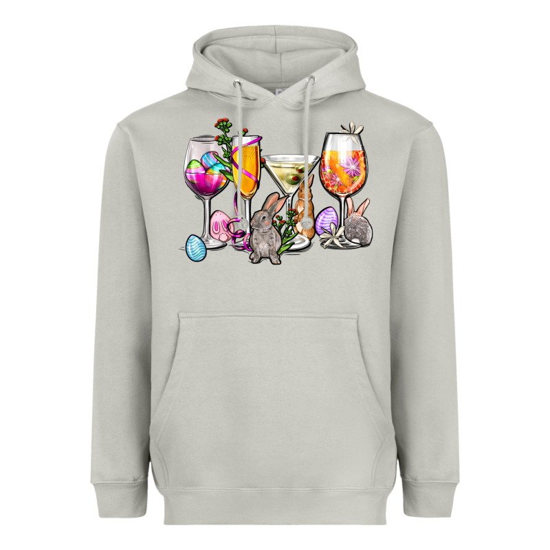 Easter Wine Glasses Heavyweight Hoodie by OliviaCreatesArt | Teevron