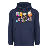 Navy Easter wine glasses Heavyweight Hoodie - OliviaCreatesArt
