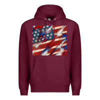 Burgundy American flag glitter 4th of july Premium Hoodie - CowGirlArtShop
