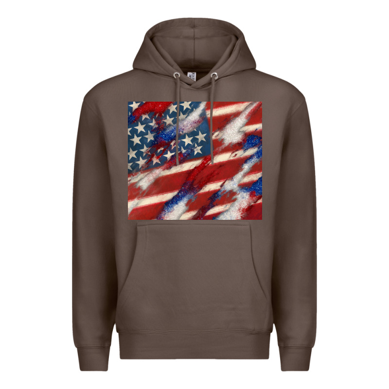 American Flag Glitter 4th Of July Premium Hoodie by CowGirlArtShop | Teevron