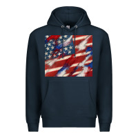 Navy American flag glitter 4th of july Premium Hoodie - CowGirlArtShop