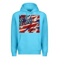 Ocean Blue American flag glitter 4th of july Premium Hoodie - CowGirlArtShop