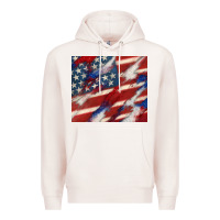 Pale Pink American flag glitter 4th of july Premium Hoodie - CowGirlArtShop