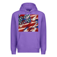Purple American flag glitter 4th of july Premium Hoodie - CowGirlArtShop