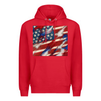 Red American flag glitter 4th of july Premium Hoodie - CowGirlArtShop