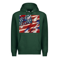 Sports Green American flag glitter 4th of july Premium Hoodie - CowGirlArtShop