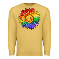 Antique Gold rainbow smiley face sunflower Premium Sweatshirt - OliviaCreatesArt