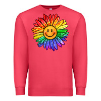 Cardinal rainbow smiley face sunflower Premium Sweatshirt - OliviaCreatesArt