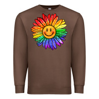 Chestnut rainbow smiley face sunflower Premium Sweatshirt - OliviaCreatesArt