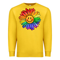 Lemon rainbow smiley face sunflower Premium Sweatshirt - OliviaCreatesArt