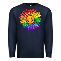 Navy rainbow smiley face sunflower Premium Sweatshirt - OliviaCreatesArt