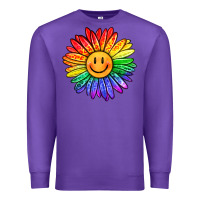 Purple rainbow smiley face sunflower Premium Sweatshirt - OliviaCreatesArt
