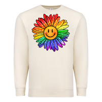 Sandshell rainbow smiley face sunflower Premium Sweatshirt - OliviaCreatesArt