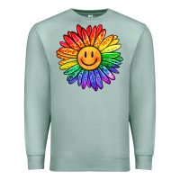 Seafoam rainbow smiley face sunflower Premium Sweatshirt - OliviaCreatesArt