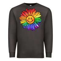 Smoke rainbow smiley face sunflower Premium Sweatshirt - OliviaCreatesArt