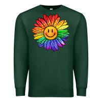 Sports Green rainbow smiley face sunflower Premium Sweatshirt - OliviaCreatesArt