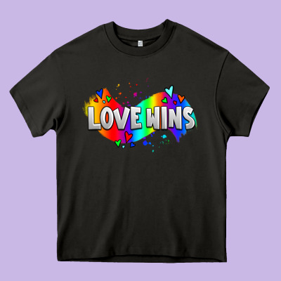 Love Wins Pride Lgbtq Heavy Core Tee Designed By Adodesignshop
