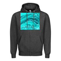 Charcoal Heather turquoise agate Zipper Hoodie - TumblerDesignByShophia