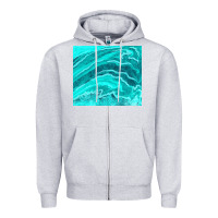 Heather Grey turquoise agate Zipper Hoodie - TumblerDesignByShophia