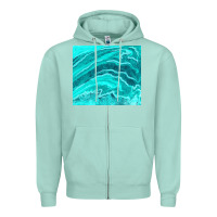 Seafoam turquoise agate Zipper Hoodie - TumblerDesignByShophia